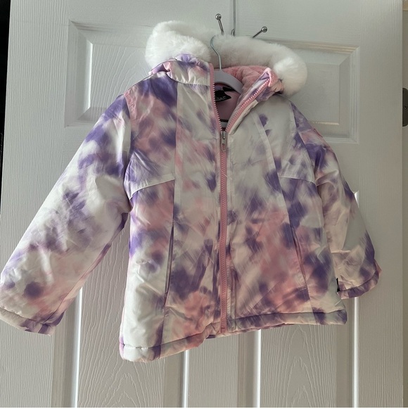 Spyder Kids Purple and Pink Tie-Dye Puffer Jacket - Picture 2 of 11